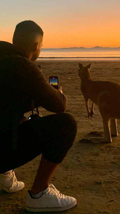 Beach Sunrise With The Wallabies